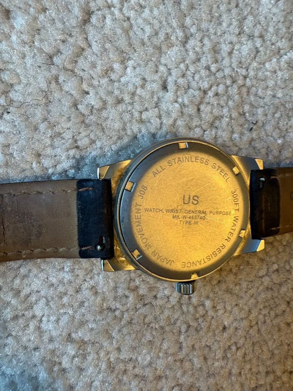 Cabelas Stainless Steel Quartz Men's Military Watch Water Resistant Mil-W-463740